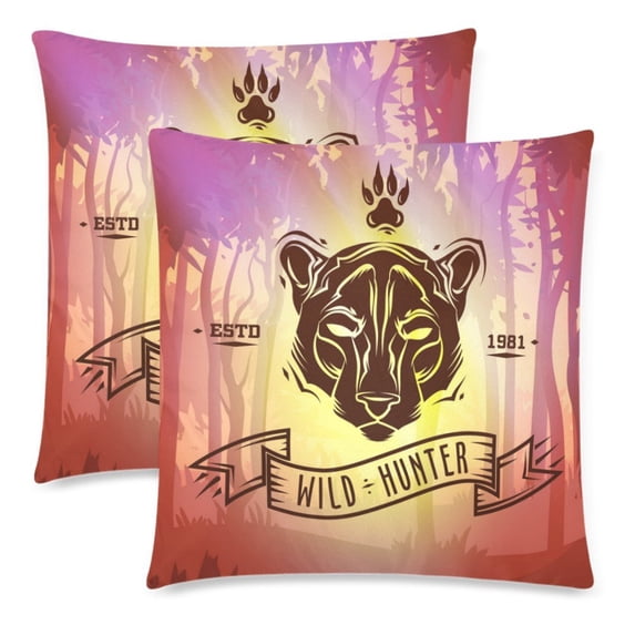 MKHERT Hunter woods Pillowcase Pillow Protector Cushion Cover 18x18 inch,Set of 2