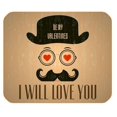 thumbnail image 1 of MKHERT I Will Love You Forever and Funny Mustache Rectangle Mousepad Mat for Mouse Mice Size 9.84x7.87 inches, 1 of 1