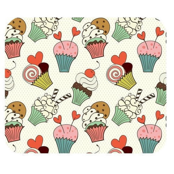 MKHERT Ice Cream Cake Collection Heart Rectangle Mousepad Mat For Mouse Mice Size 9.84x7.87 inches