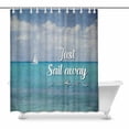 thumbnail image 1 of MKHERT Inspirational Quote Just Sail Away with Ship and Ocean Sea Decor Waterproof Polyester Fabric Shower Curtain Bathroom Sets 66x72 inch, 1 of 1