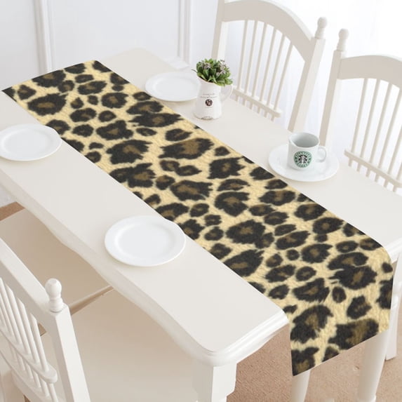 MKHERT Leopard Print Table Runner for Wedding Party Banquet Decoration 14x72 inch