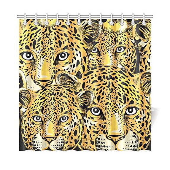 MKHERT Leopard Shower Curtain Home Decor Bathroom Shower Curtain 66x72 inch