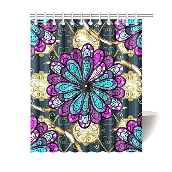 MKHERT Lilac and Pink Flowers Shower Curtain Bath Curtain Waterproof fabric Polyester Curtains 60x72 inch