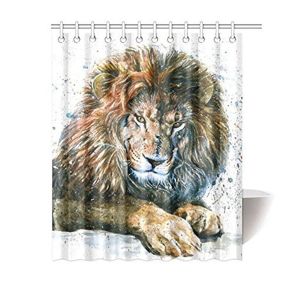 MKHERT Lion Shower Curtain Bath Curtain Waterproof fabric Polyester Curtains 60x72 inch