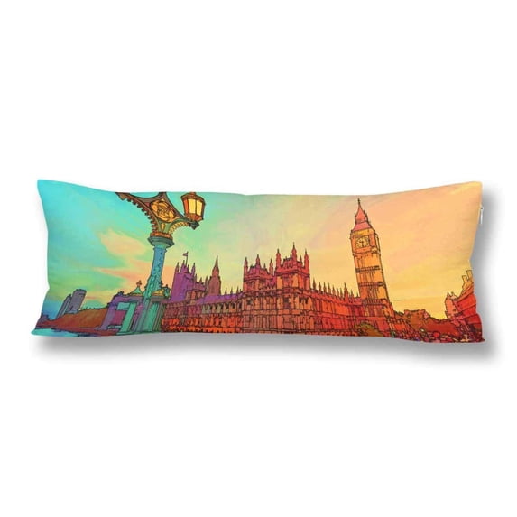 MKHERT London Westminster Bridge Body Pillow Pillowcase Pillow Protector Cushion Cover 20x60 Inch