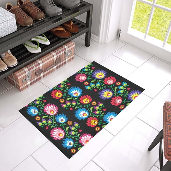 MKHERT Long Polish Folk Art Doormat Rug Home Decor Floor Mat Bath Mat 23.6x15.7 inch