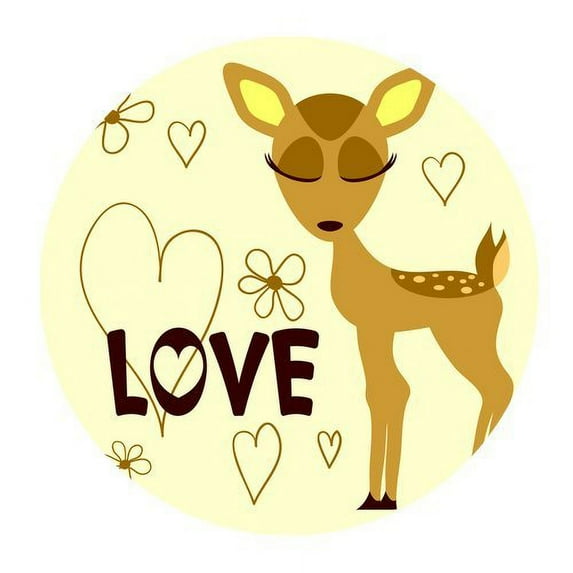 MKHERT Love Deer Round Mousepad Mat For Mouse Mice Size 7.87x7.87 inches