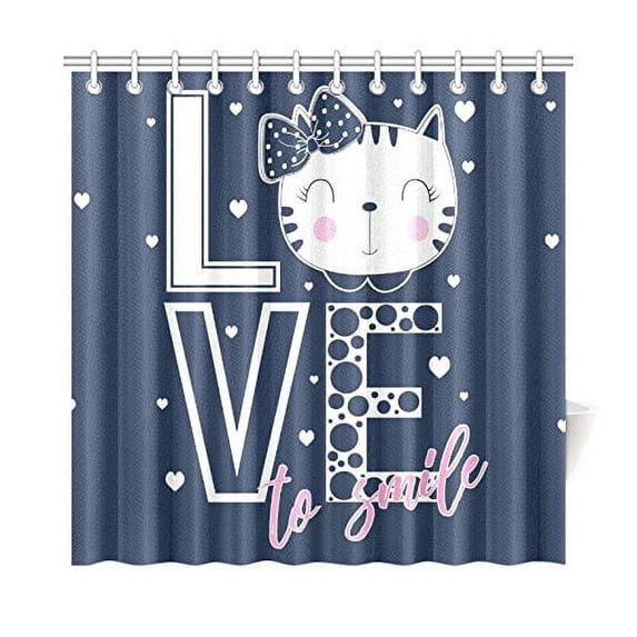 MKHERT Love To Smile Shower Curtain Home Decor Bathroom Shower Curtain 66x72 inch
