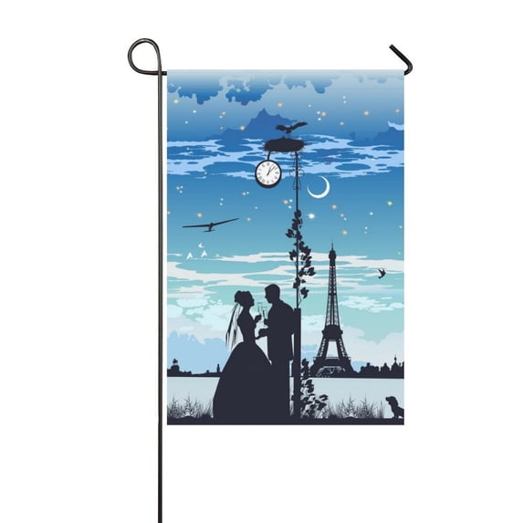 MKHERT Lovers Valentines Day Garden Flag Banner Decorative Flag for Wedding Party Yard Home Outdoor Decor 12x18 inch