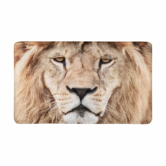 MKHERT Majestic Lion Crowned with Mane Wild Animal Head Doormat Rug Home Decor Floor Mat Bath Mat 30x18 inch