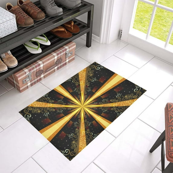 MKHERT Mandala And Gold Rays Doormat Rug Home Decor Floor Mat Bath Mat 23.6x15.7 inch