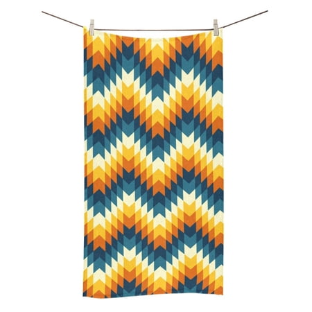 MKHERT Maple Leaves In Aztec Pattern Bath Towel 30x56 Inches Bathroom Towel Beach Sunbath