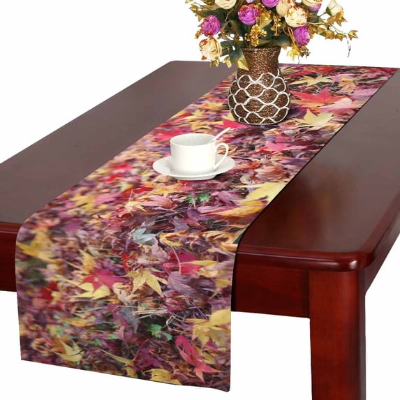 MKHERT Maple Leaves Table Runner For Wedding Party Decoration Kitchen Decor Decoration 14x72 inch