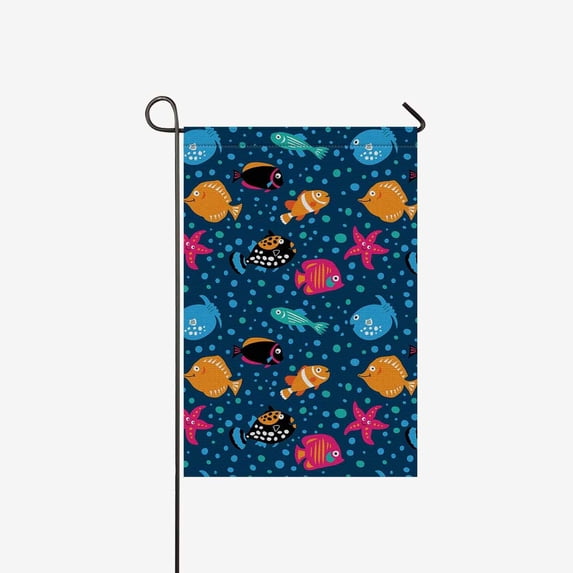 MKHERT Mermaid Fish Garden Flag Banner Decorative Flag for Wedding Home Outdoor Garden Decor 12x18 inch