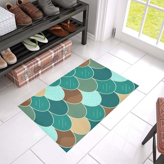 MKHERT Mermaid Scales Doormat Rug Home Decor Floor Mat Bath Mat 23.6x15.7 inch