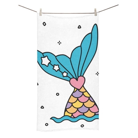MKHERT Mermaid Tail Bath Towel Hand Towel Shower Towel Washcloth 30x56 inch