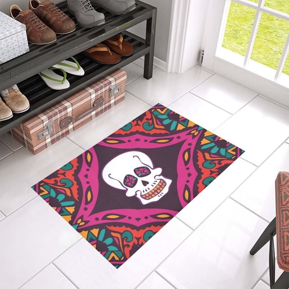 MKHERT Mexican Skull Doormat Rug Home Decor Floor Mat Bath Mat 23.6x15.7 inch