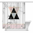 thumbnail image 1 of MKHERT Minimalist Marble Print with Gold Triangles Geometric Shapes Stripes Home Decor Waterproof Polyester Fabric Shower Curtain Bathroom Sets 66x72 inch, 1 of 1