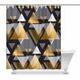 thumbnail image 1 of MKHERT Modern Abstract Gold and Black Geometric Triangle Decor Waterproof Polyester Bathroom Shower Curtain Bath 60x72 inch, 1 of 1