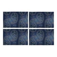 thumbnail image 1 of MKHERT Modern Blue Denim Pattern with Buttons and Paisley Placemats Table Mats for Dining Room Kitchen Table Decoration 12x18 inch,Set of 4, 1 of 4