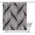 thumbnail image 1 of MKHERT Modern Decor Geometric Waves Abstract Ripple Monochrome Waterproof Polyester Fabric Shower Curtain Bathroom Sets Hooks 60x72 inch, 1 of 1