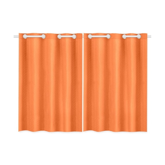 MKHERT Modern Minimalist Solid Orange Window Curtains Kitchen Curtain Room Bedroom Drapes Curtains 26x39 inch, 2 Piece
