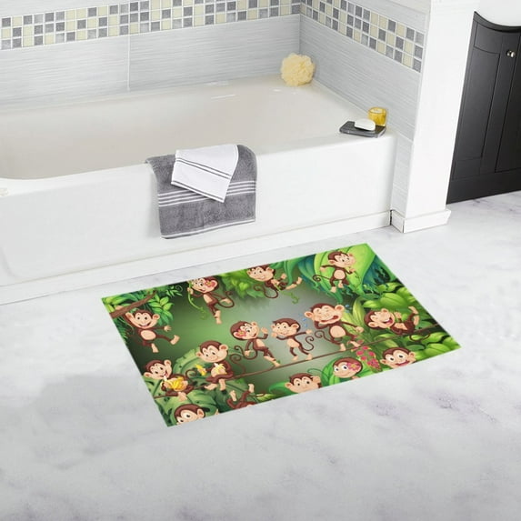 MKHERT Monkeys Doormat Non-slip Bath Mat Floor Mat 30x18 inch