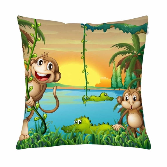MKHERT Monkeys Pillow Covers Pillowcase Throw Pillows 18x18 inch