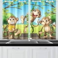 thumbnail image 1 of MKHERT Monkeys Window Curtain Kitchen Curtain 26x39 inch,Two Piece, 1 of 3