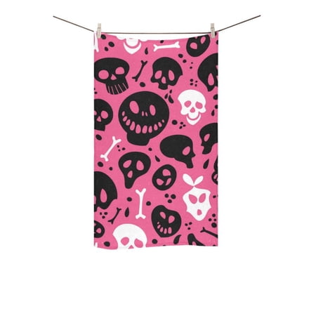 MKHERT Monsters And Skulls Pink Bath Towel Hand Towel Shower Towel Washcloth 16x28 inch
