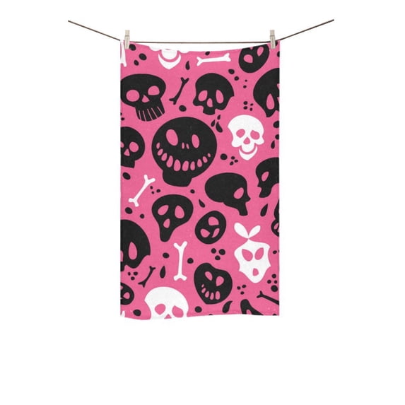 MKHERT Monsters And Skulls Pink Bath Towel Hand Towel Shower Towel Washcloth 16x28 inch