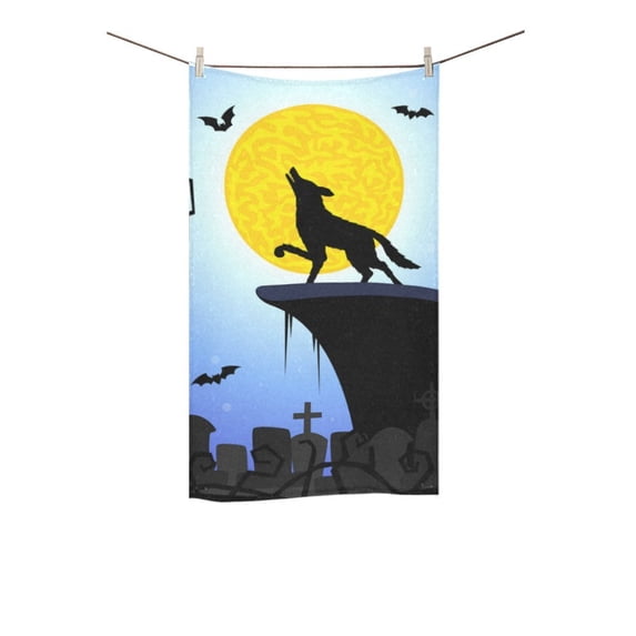 MKHERT Moon With Wolf Bath Towel Hand Towel Shower Towel Washcloth 16x28 inch