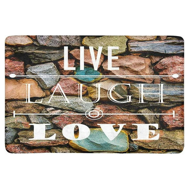 MKHERT Motivational and Inspirational Quotes Live Love Laugh Doormat