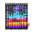 thumbnail image 1 of MKHERT Multicolored Palm Trees Beach Sunset Polyester Fabric Bathroom Shower Curtain 66x72 inch, 1 of 1