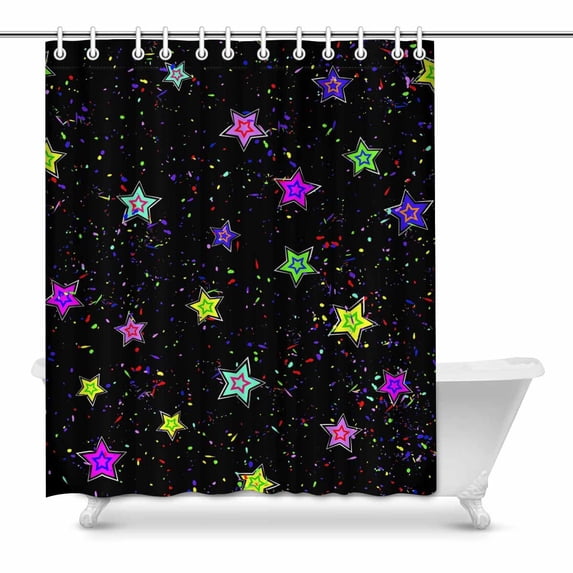 MKHERT Multicolored Stars Shower Curtain Bath Curtain Waterproof fabric Polyester Curtains 60x72 inch