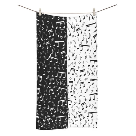 MKHERT Music Notes Bath Towel Shower Towel Wash Cloth Face Towels 16x28 Inches