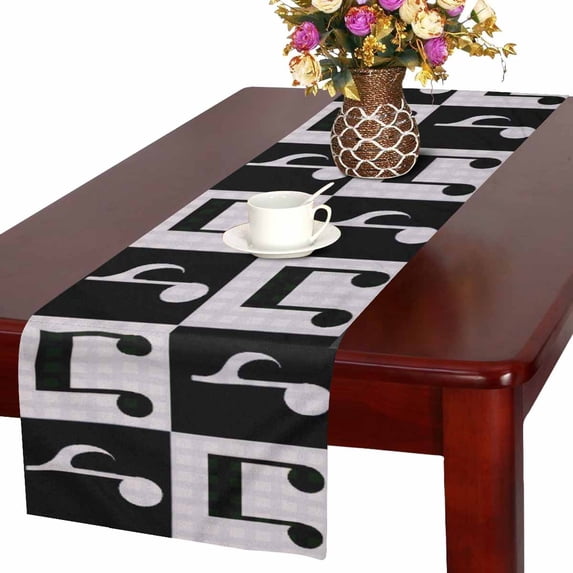 MKHERT Music Notes Table Runner For Wedding Party Decoration Kitchen Decor Decoration 16x72 inch