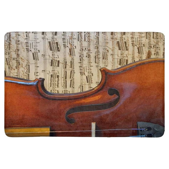 MKHERT Musical Curves Violin Against Music Notes Doormat Rug Home Decor Floor Mat Bath Mat 23.6x15.7 inch