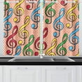 thumbnail image 1 of MKHERT Musical Notes Pop Art Window Curtain Kitchen Curtain 26x39 inch,Two Piece, 1 of 3