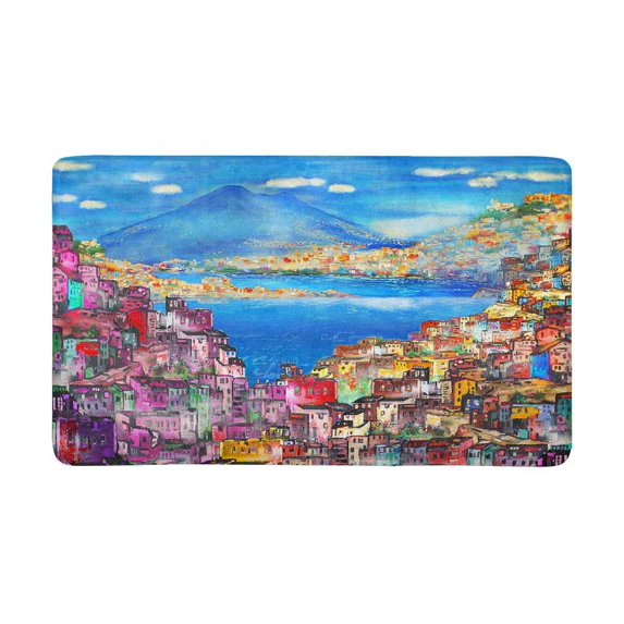 MKHERT Naples Cityscape Abstract Painting Doormat Rug Home Decor Floor Mat Bath Mat 30x18 inch