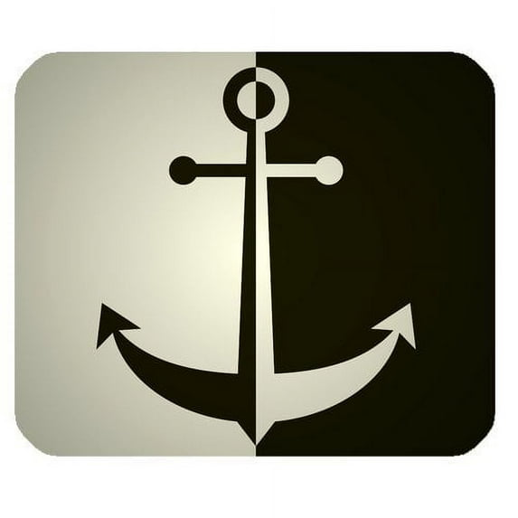 MKHERT Nautical Chevron Anchor Black and Grey Pattern Rectangle Mousepad Mat For Mouse Mice Size 9.84x7.87 inches