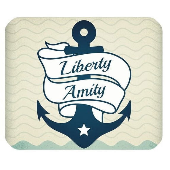 MKHERT Nautical Chevron Anchor Liberty Rectangle Mousepad Mat For Mouse Mice Size 9.84x7.87 inches