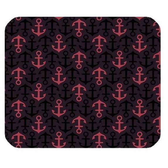 MKHERT Nautical Chevron Anchor Seamless Pattern Rectangle Mousepad Mat For Mouse Mice Size 9.84x7.87 inches