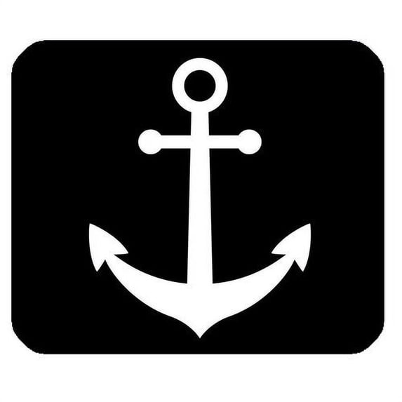 MKHERT Nautical Chevron Anchor White and Black Rectangle Mousepad Mat For Mouse Mice Size 9.84x7.87 inches