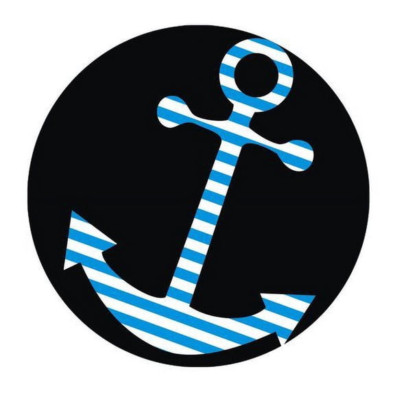 MKHERT Nautical Chevron Anchor of StripesPattern Round Mousepad Mat For Mouse Mice Size 7.87x7.87 inches