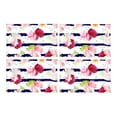 thumbnail image 1 of MKHERT Navy Striped Print with Roses Floral Placemats Table Mats for Dining Room Kitchen Table Decoration 12x18 inch,Set of 4, 1 of 4