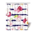thumbnail image 1 of MKHERT Navy Striped Print with Roses Floral Waterproof Polyester Fabric Shower Curtain Bathroom Sets Home Decor 60x72 inch, 1 of 1