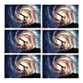 thumbnail image 1 of MKHERT Nebula Space Galaxy with Telescope Silhouette Placemats Table Mats for Dining Room Kitchen Table Decoration 12x18 inch,Set of 6, 1 of 4