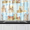 thumbnail image 1 of MKHERT Old City Buildings Window Curtains Kitchen Curtain Room Bedroom Drapes Curtains 26x39 inch, 2 Piece, 1 of 3