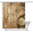 thumbnail image 1 of MKHERT Old Compass on Vintage Map in8 Centuries Decor Waterproof Polyester Bathroom Shower Curtain Bath Decorations 60x72 inch, 1 of 1